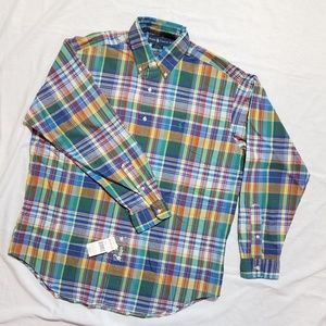 Ralph Lauren Mens Madras Plaid Long Sleeve Shirt